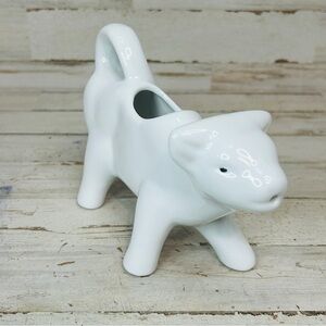 Over And Back Cow Milk Creamer White Porcelain Ceramic 4 oz